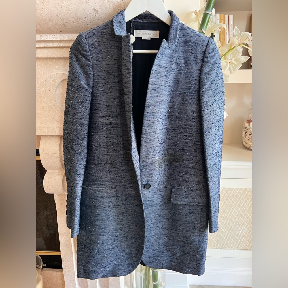 Stella McCartney Long Blue Blazer – Effortlessly Chic (Stain)
